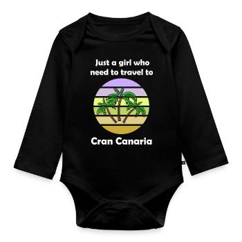 Holidays in Cran Canaraia - Organic Longsleeve Baby Bodysuit - black - Front