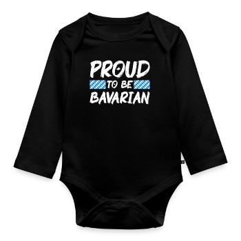 Bavaria Flag Used Look Bavarian Flag Vintage - Organic Longsleeve Baby Bodysuit - black - Front