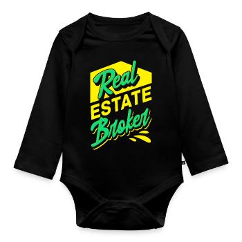 Real Estate Agent Realtor Real Estate Broker - Organic Longsleeve Baby Bodysuit - black - Front
