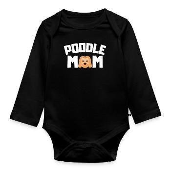 Caniche Maman Chiens Animal de compagnie Fête des Mères Cadeau Caniche - Body Bébé bio manches longues - noir - Devant