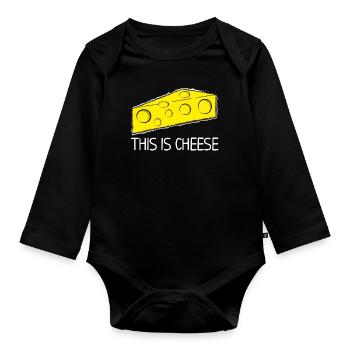 This is cheese - Organic Longsleeve Baby Bodysuit - black - Front