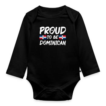 Dominican Republic Flag Dom Rep Flag Travel - Organic Longsleeve Baby Bodysuit - black - Front