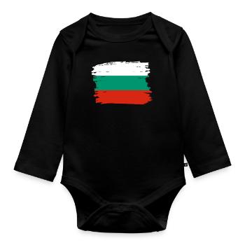 Drapeau bulgare Drapeau bulgare Sables d’or - Body Bébé bio manches longues - noir - Devant