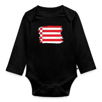 Bremen Flag Bremen Flag - Organic Longsleeve Baby Bodysuit - black - Front