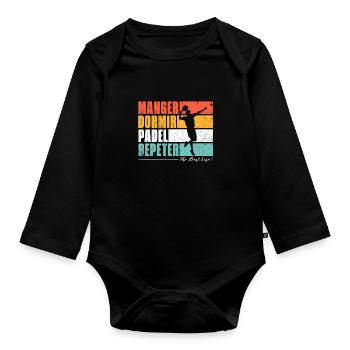Eat sleep Padel repeat. Fans de Padel - Organic Longsleeve Baby Bodysuit - black - Front