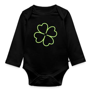 Kleeblatt - Baby Bio-Langarm-Body - Schwarz - Vorne