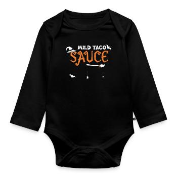 Mild Taco Sauce - Halloween - Baby Bio-Langarm-Body - Schwarz - Vorne