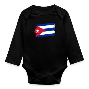 Cuba Drapeau Caraïbes Vacances Cuba Voyage La Havane - Body Bébé bio manches longues - noir - Devant