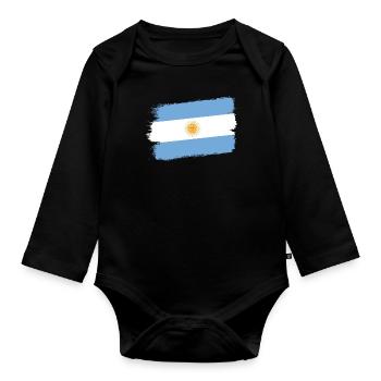 Argentina Flag South America Argentine Flag - Organic Longsleeve Baby Bodysuit - black - Front