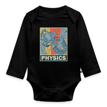 Physik Retro Vintage - Baby Bio-Langarm-Body - Schwarz - Vorne