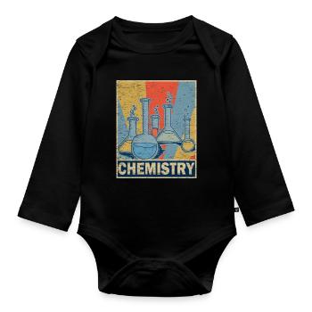 chimie - Body Bébé bio manches longues - noir - Devant