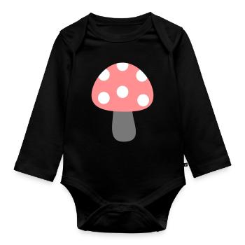 Bande dessinée de mouches - Body Bébé bio manches longues - noir - Devant