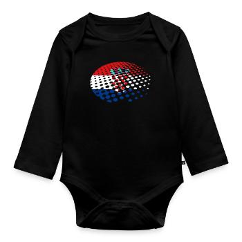 Drapeau de la Croatie Adriatique Zagreb Drapeau croate - Body Bébé bio manches longues - noir - Devant