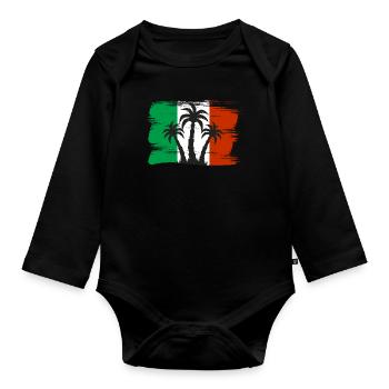 Drapeau de l’Italie Drapeau italien Vintage Look vieilli - Body Bébé bio manches longues - noir - Devant
