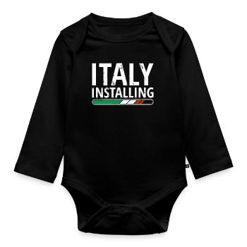 Italy Flag Italia Italian Flag Used Look - Organic Longsleeve Baby Bodysuit - black - Front