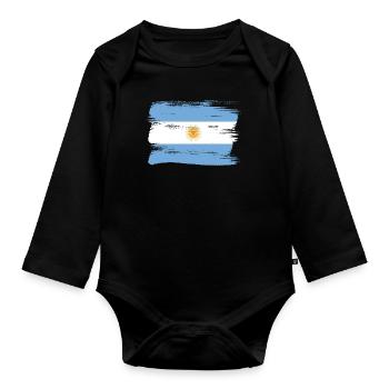 Argentina Flag South America Argentine Flag - Organic Longsleeve Baby Bodysuit - black - Front