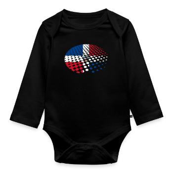 Dominican Republic Flag Dom Rep Flag Travel - Organic Longsleeve Baby Bodysuit - black - Front