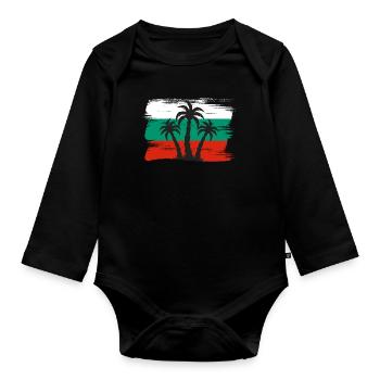 Drapeau de la Bulgarie Drapeau bulgare Sables d’or - Body Bébé bio manches longues - noir - Devant