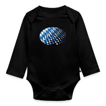 Drapeau de Bavière utilisé Look drapeau bavarois Vintage - Body Bébé bio manches longues - noir - Devant