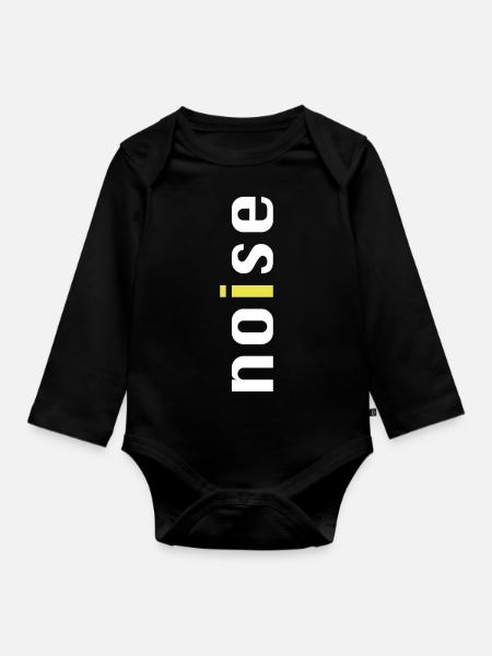 noise gelb i - Baby Bio-Langarm-Body - Schwarz