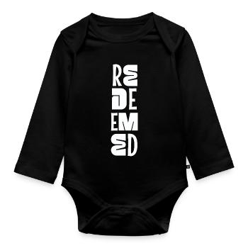 Be still and know Psalm 46:10 Christian Faith - Organic Longsleeve Baby Bodysuit - black - Front