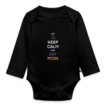 Moin Nordsee Hamburg Northern Germany Gift - Organic Longsleeve Baby Bodysuit - black - Front