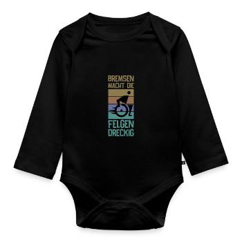 Le freinage salit les jantes - Body Bébé bio manches longues - noir - Devant