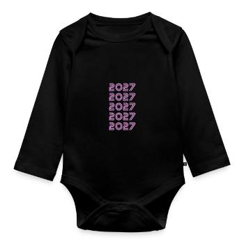 2027 - Organic Longsleeve Baby Bodysuit - black - Front