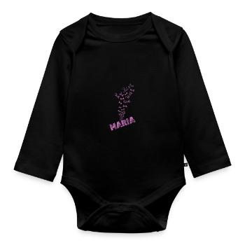 Maria - Organic Longsleeve Baby Bodysuit - black - Front