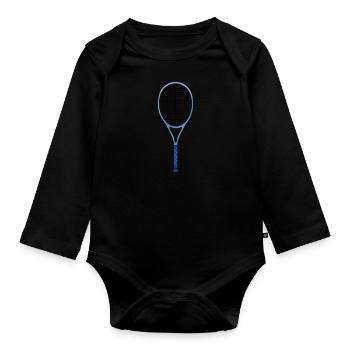 Tennis racket - Organic Longsleeve Baby Bodysuit - black - Front