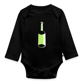Flacon vide - Body Bébé bio manches longues - noir - Devant