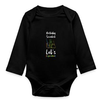 Scientist Birthday Nine Science - Organic Longsleeve Baby Bodysuit - black - Front
