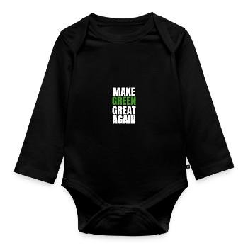 Make Green Great Again MGGA - Baby Bio-Langarm-Body - Schwarz - Vorne