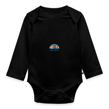 Retro floppy video cassette audio cassette photo - Organic Longsleeve Baby Bodysuit - black - Front