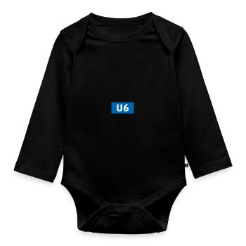 UBahn Line Munich U6 Public Transport Gift - Organic Longsleeve Baby Bodysuit - black - Front