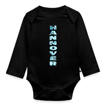 Hanover Allemagne City Font Skyline Accueil - Body Bébé bio manches longues - noir - Devant