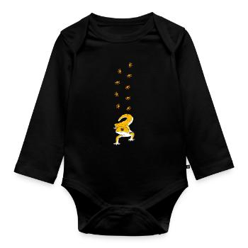 Leopard Gecko - Organic Longsleeve Baby Bodysuit - black - Front