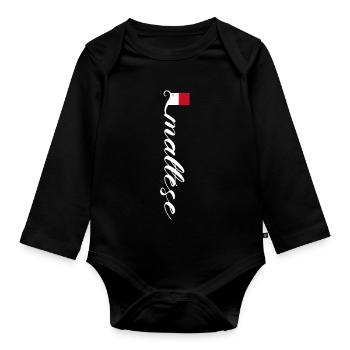 Malta - Organic Longsleeve Baby Bodysuit - black - Front