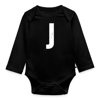 J - Organic Longsleeve Baby Bodysuit - black - Front