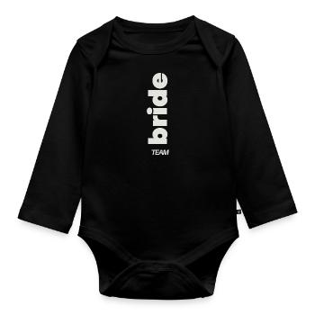 Team Bride - Baby Bio-Langarm-Body - Schwarz - Vorne