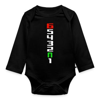Motorrad ONE UP SIX DOWN - Baby Bio-Langarm-Body - Schwarz - Vorne