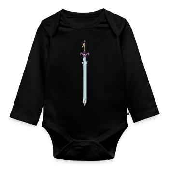 Sword RPG Videogame Retro Gaming Game Fans - Organic Longsleeve Baby Bodysuit - black - Front