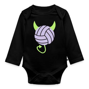 Volleyball Devil - Body Bébé bio manches longues - noir - Devant