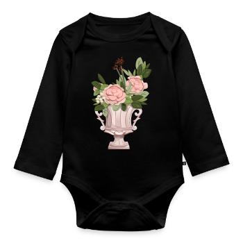 Rosensträussen - Baby Bio-Langarm-Body - Schwarz - Vorne