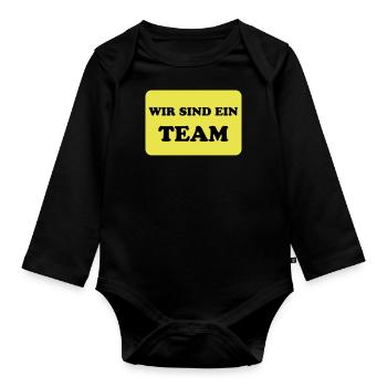 Team und Teamwork - Baby Bio-Langarm-Body - Schwarz - Vorne