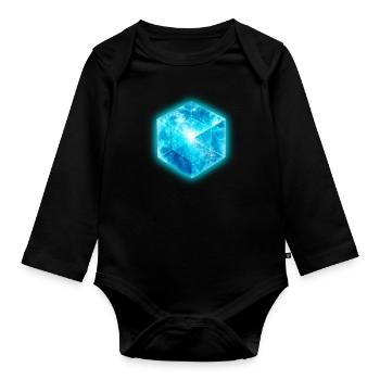 Tesseract, 4D Hypercube, digital , Symbol - Baby Bio-Langarm-Body - Schwarz - Vorne
