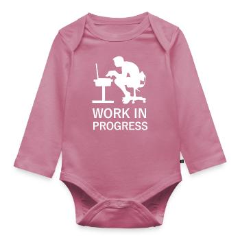 Work in Progress - Organic Longsleeve Baby Bodysuit - mauve - Front