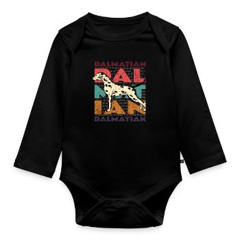 Dalmatiner - Baby Bio-Langarm-Body - Schwarz - Vorne