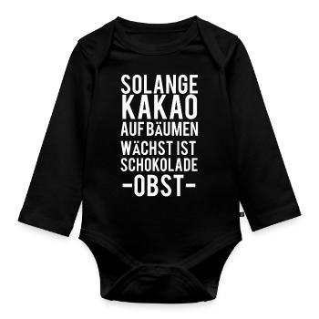 Schokolade - Baby Bio-Langarm-Body - Schwarz - Vorne