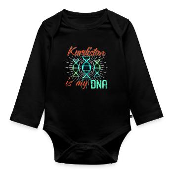 Kurdistan home gift idea - Organic Longsleeve Baby Bodysuit - black - Front